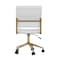 Martha Stewart Ivy Upholstered Office Chair in White/Polished Brass CH-220921-1-WH-GLD-MS - alternate 2